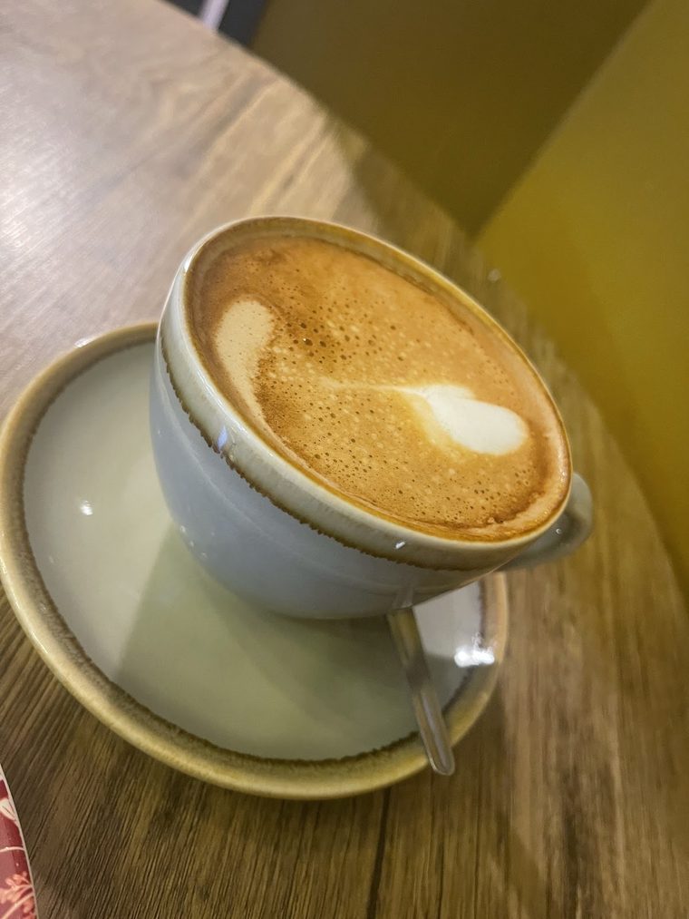 Cappuccino with heart latte art