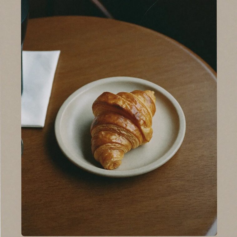 Butter croissant on a plate